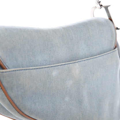 Christian Dior Denim Calfskin Saddle Bag Blue 11 of 12