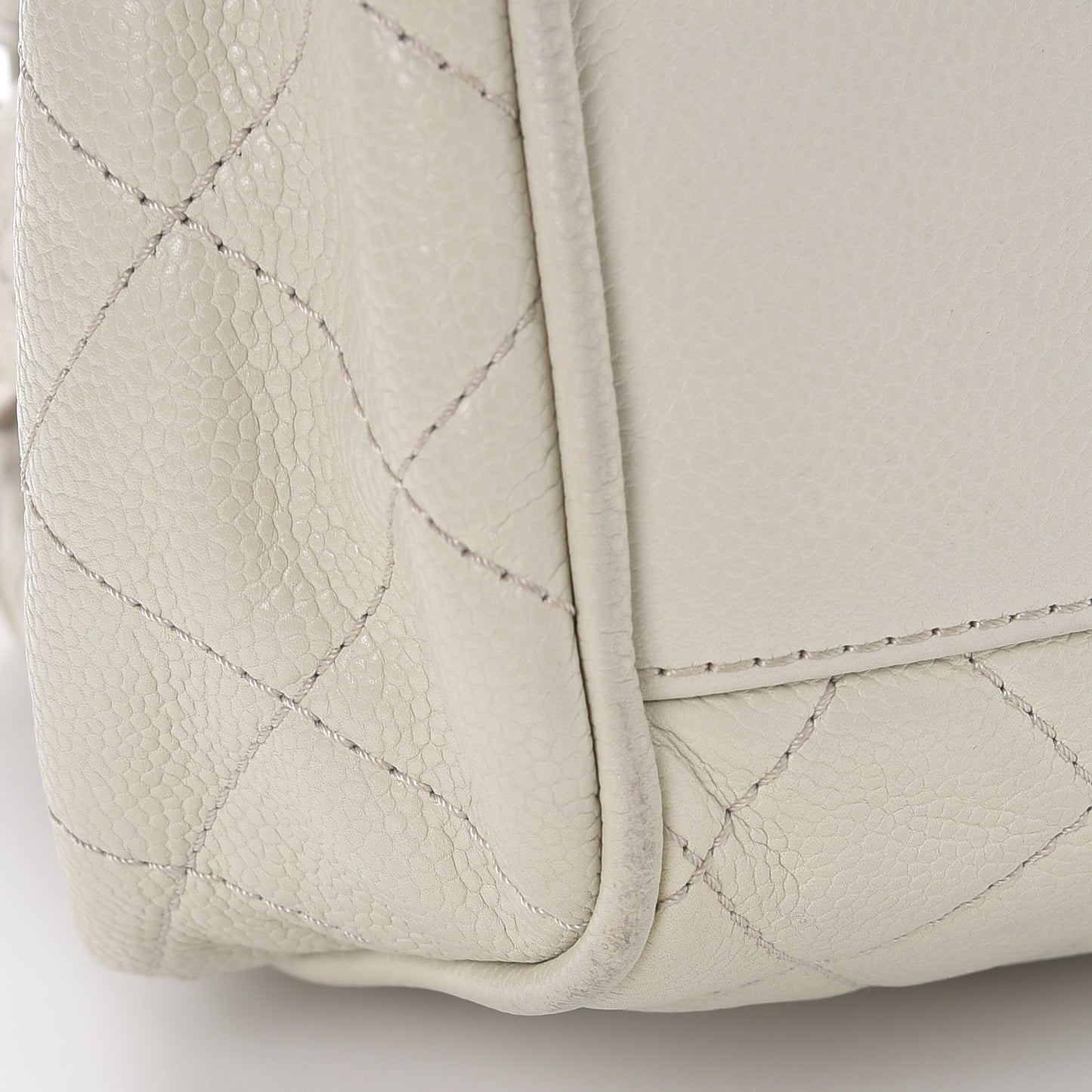 Caviar Quilted Timeless Accordion Flap White