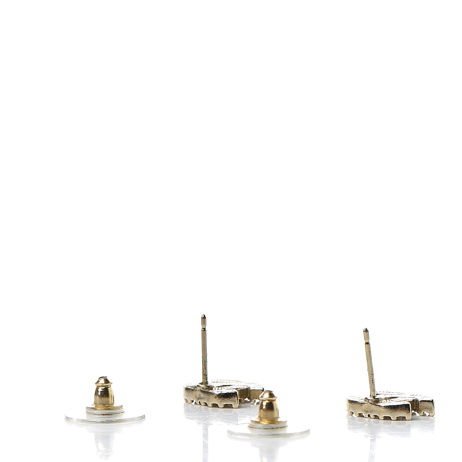 Chanel Crystal Mini Timeless CC Earrings Gold 3 of 6