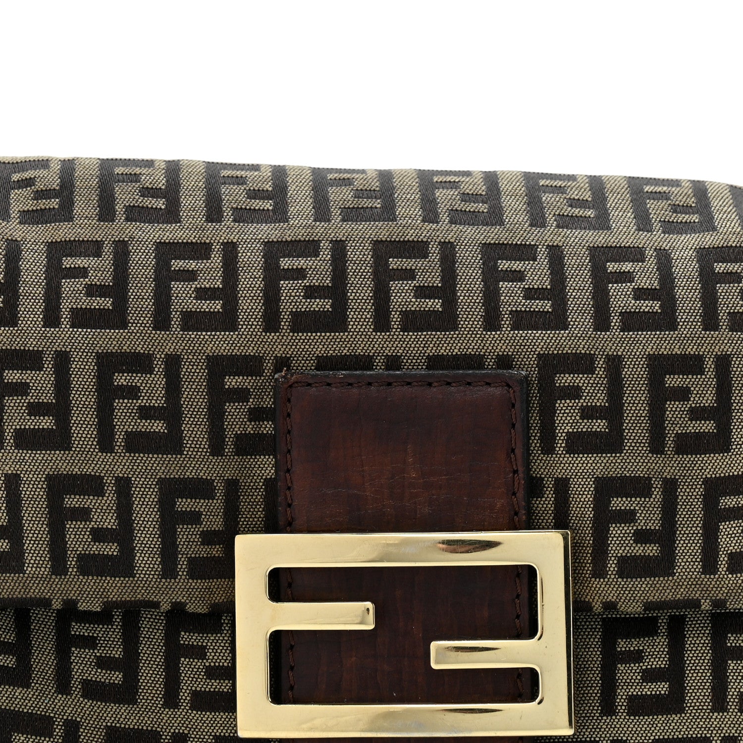 Fendi Zucchino Vitello Mini Mama Baguette Mogano Panna Bruciato 8 of 13