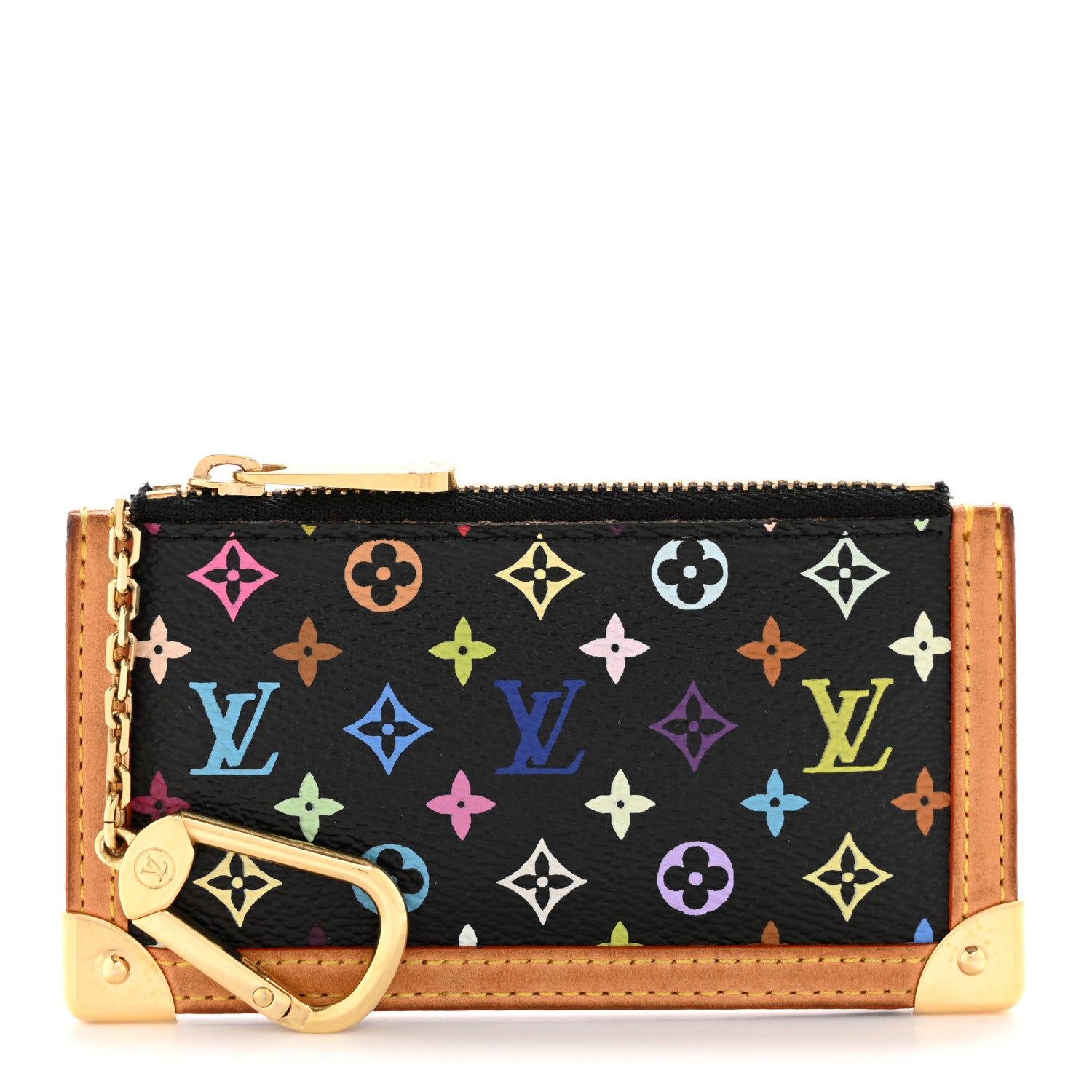 Louis Vuitton Monogram Multicolor Key Pouch Black 1 of 10
