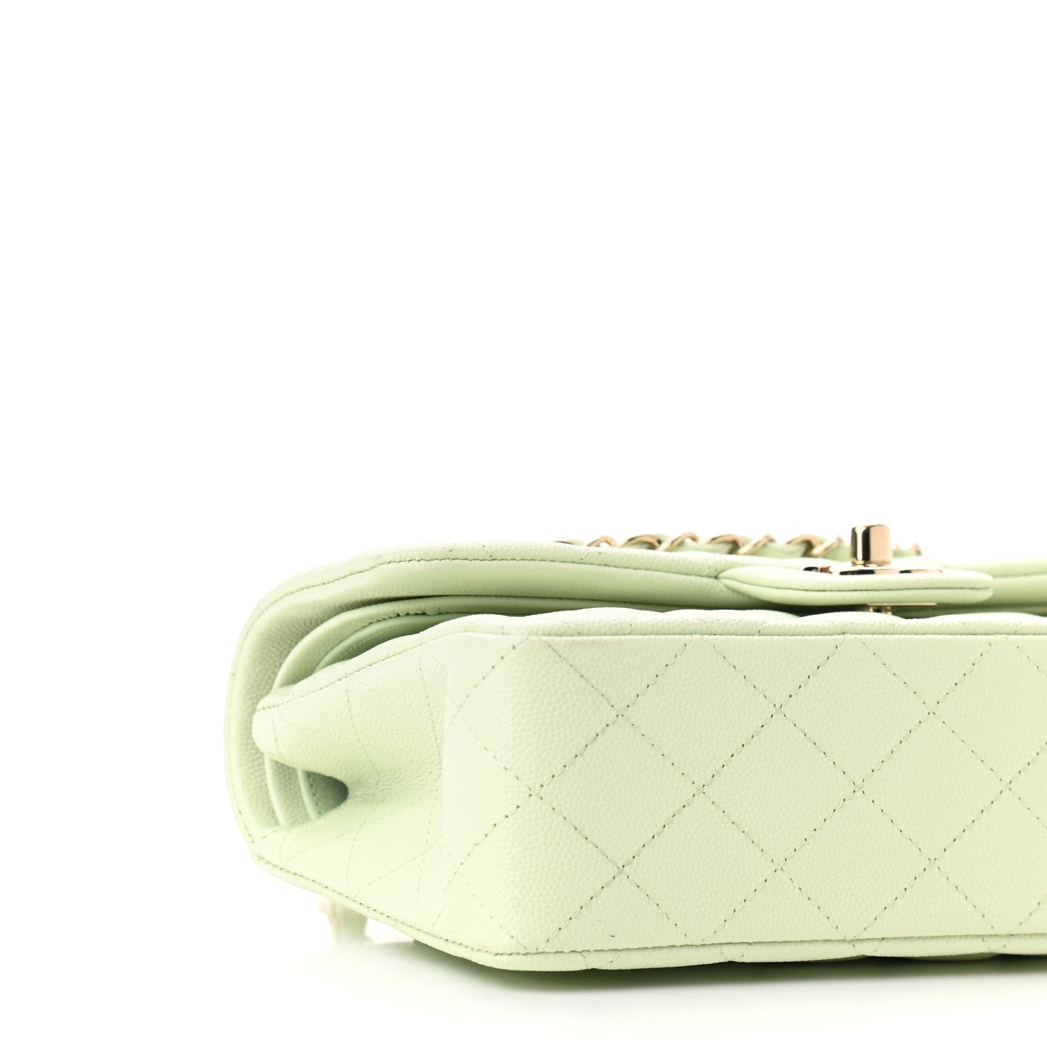 Chanel Caviar Quilted Small Double Flap Light Green 10 of 11