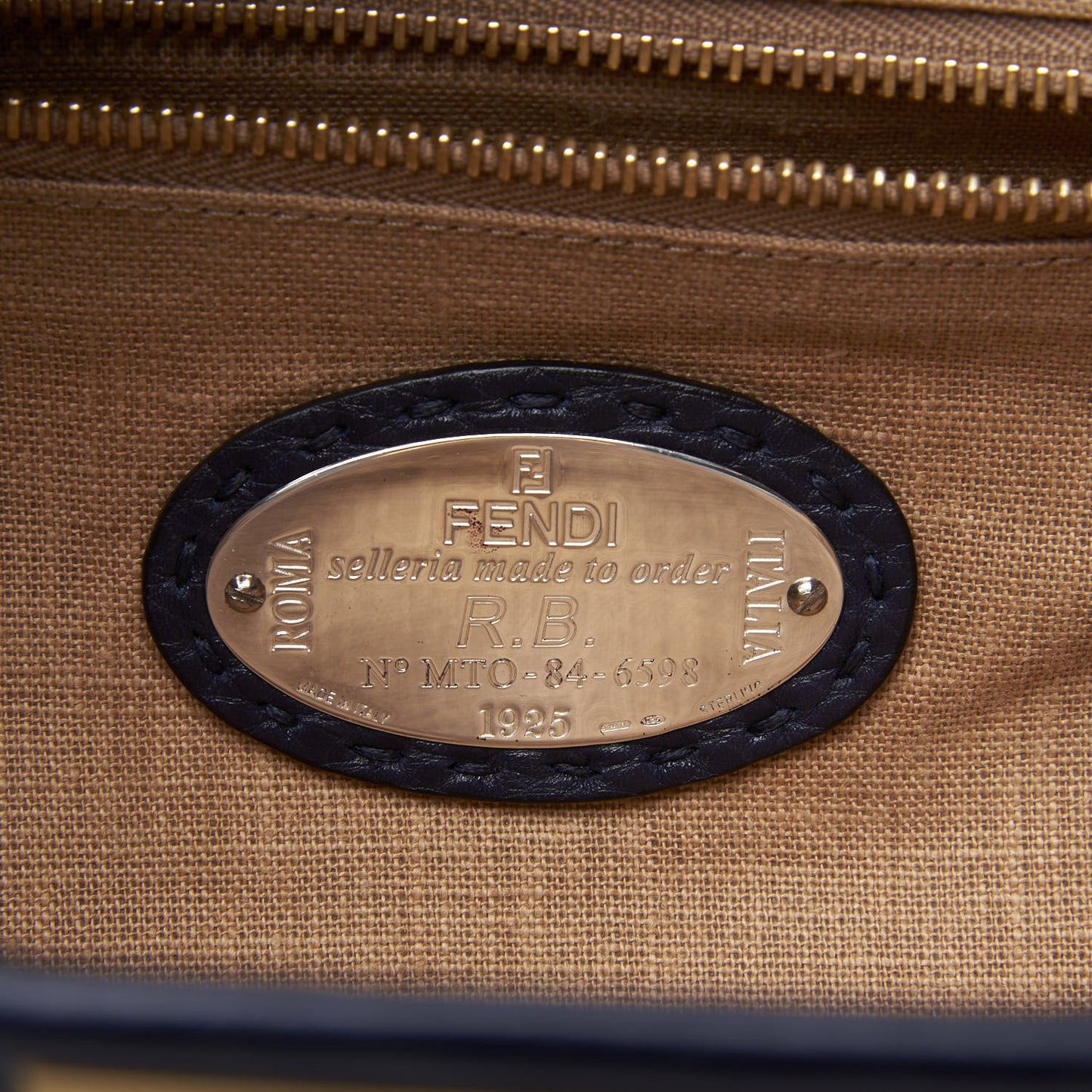 Cuoio Romano Raffia Selleria Large Peekaboo Iconic Satchel Navy
