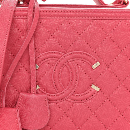 Chanel Caviar Quilted Medium CC Filigree Vanity Case Pink 10 of 10