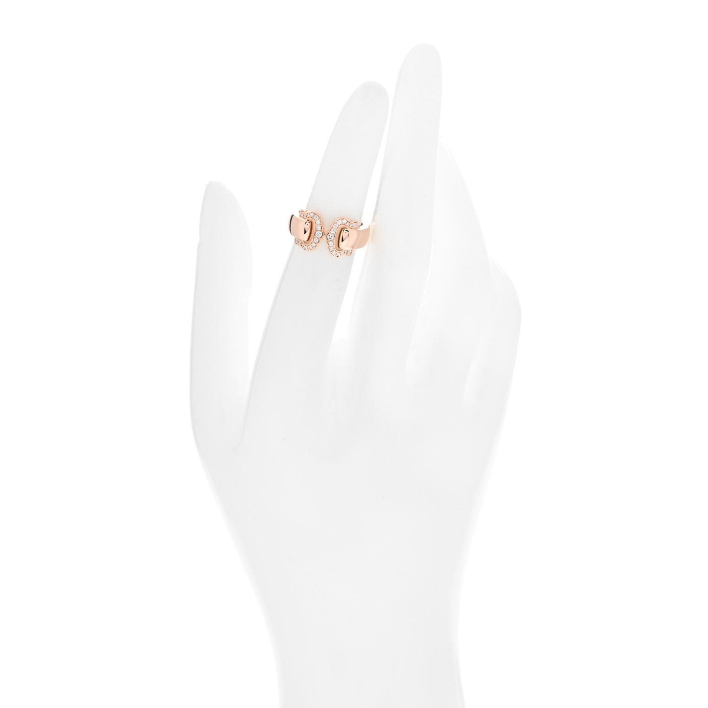 18K Pink Gold Diamond C De Cartier Ring 48 4.5