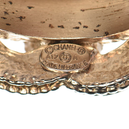 Chanel Glitter Enamel CC Ring 52 6 Grey Gold 5 of 5