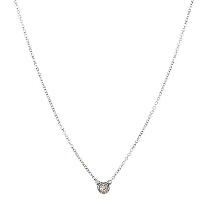 Tiffany Sterling Silver Diamond .10ct Elsa Peretti Diamonds by the Yard Pendant Necklace 1 of 9