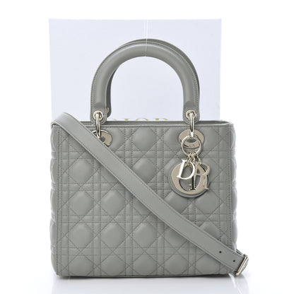 Christian Dior Lambskin Cannage Medium Lady Dior Grey 12 of 12