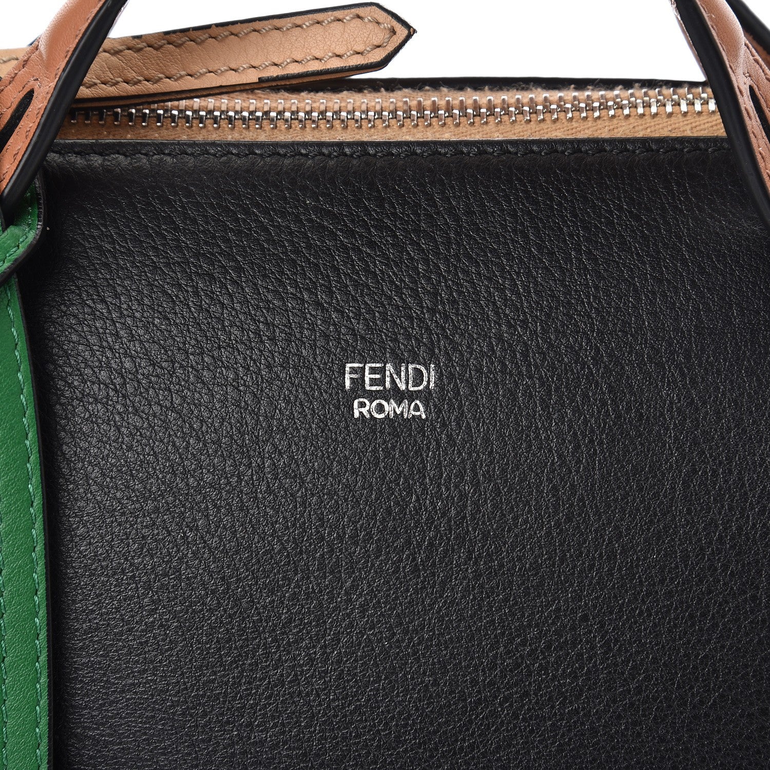 Fendi Vitello Dolce 4 Color Medium By The Way Boston Bag Black Verde Smeraldo Multicolor 7 of 13