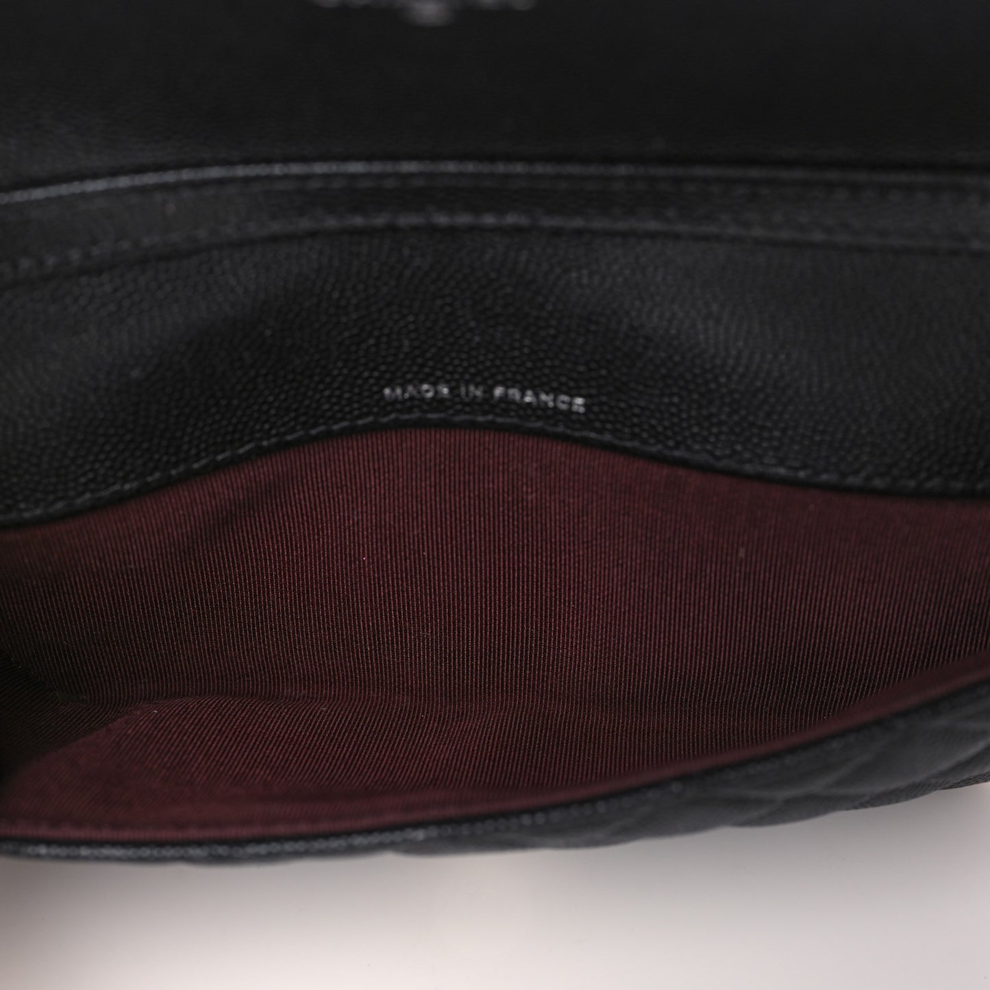 Caviar Quilted Glasses Case With Chain Black