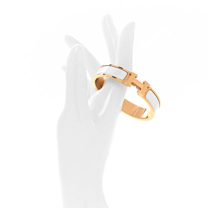 Hermes Enamel Narrow Clic Clac H Bracelet GM White 2 of 5