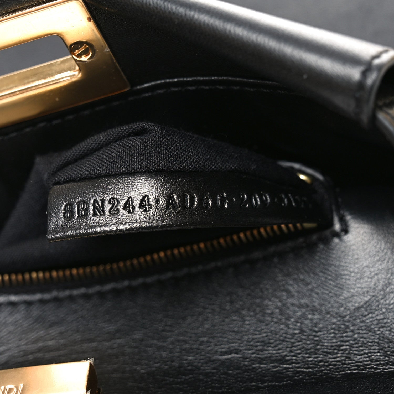 Fendi Nappa Mini Peekaboo Iconic Satchel Black 7 of 11