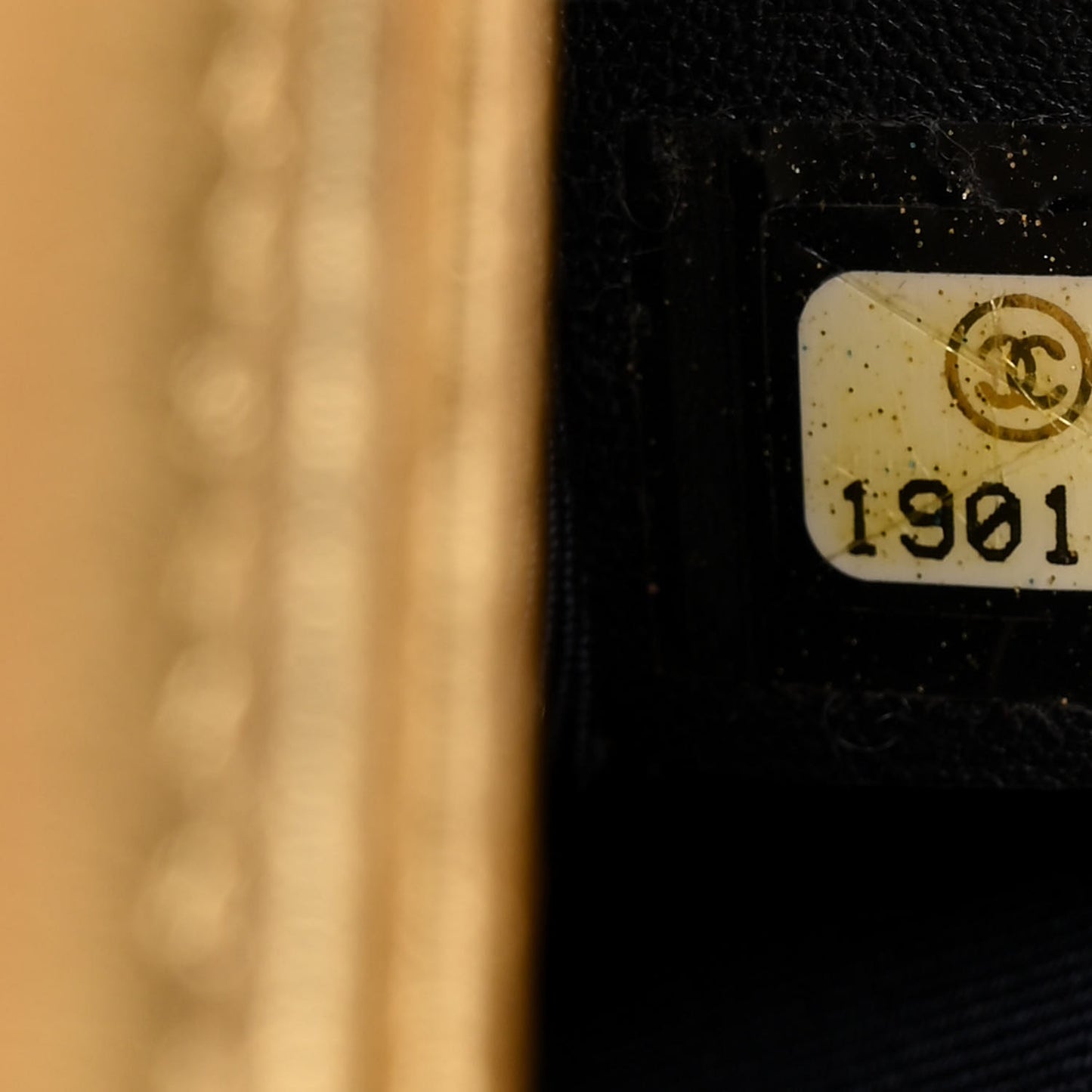 Metallic Lambskin Embossed Small Cube Boy Flap Gold