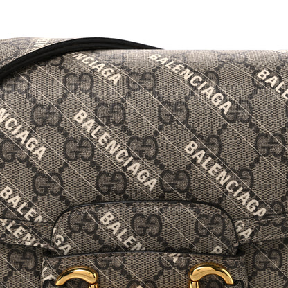 Gucci X BALENCIAGA GG Supreme Monogram Logo Print Horsebit 1955 Shoulder Bag Beige Ebony 8 of 10