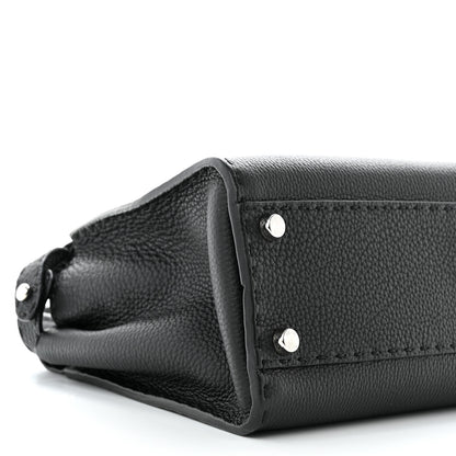 Fendi Cuoio Romano Selleria Bi-Color Medium Peekaboo Iconic Satchel Black Mou 9 of 10
