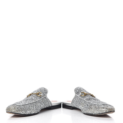 Gucci Glitter Womens Princetown Slippers 39 Silver 14 of 15
