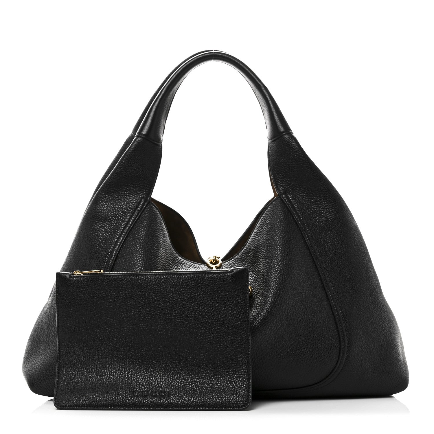 Gucci Grained Calfskin Softbit Maxi Shoulder Bag Black 3 of 11