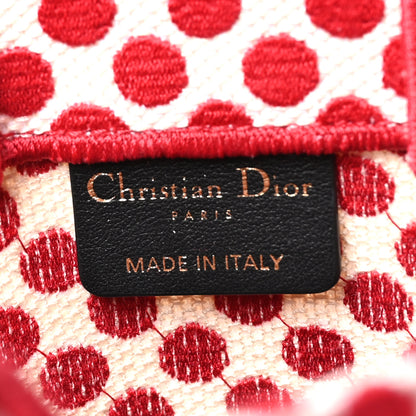 Christian Dior Canvas DiorAmour Dots Vertical Book Tote Red 6 of 10