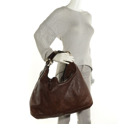 Gucci Guccissima Large Horsebit Chain Hobo Brown 2 of 9