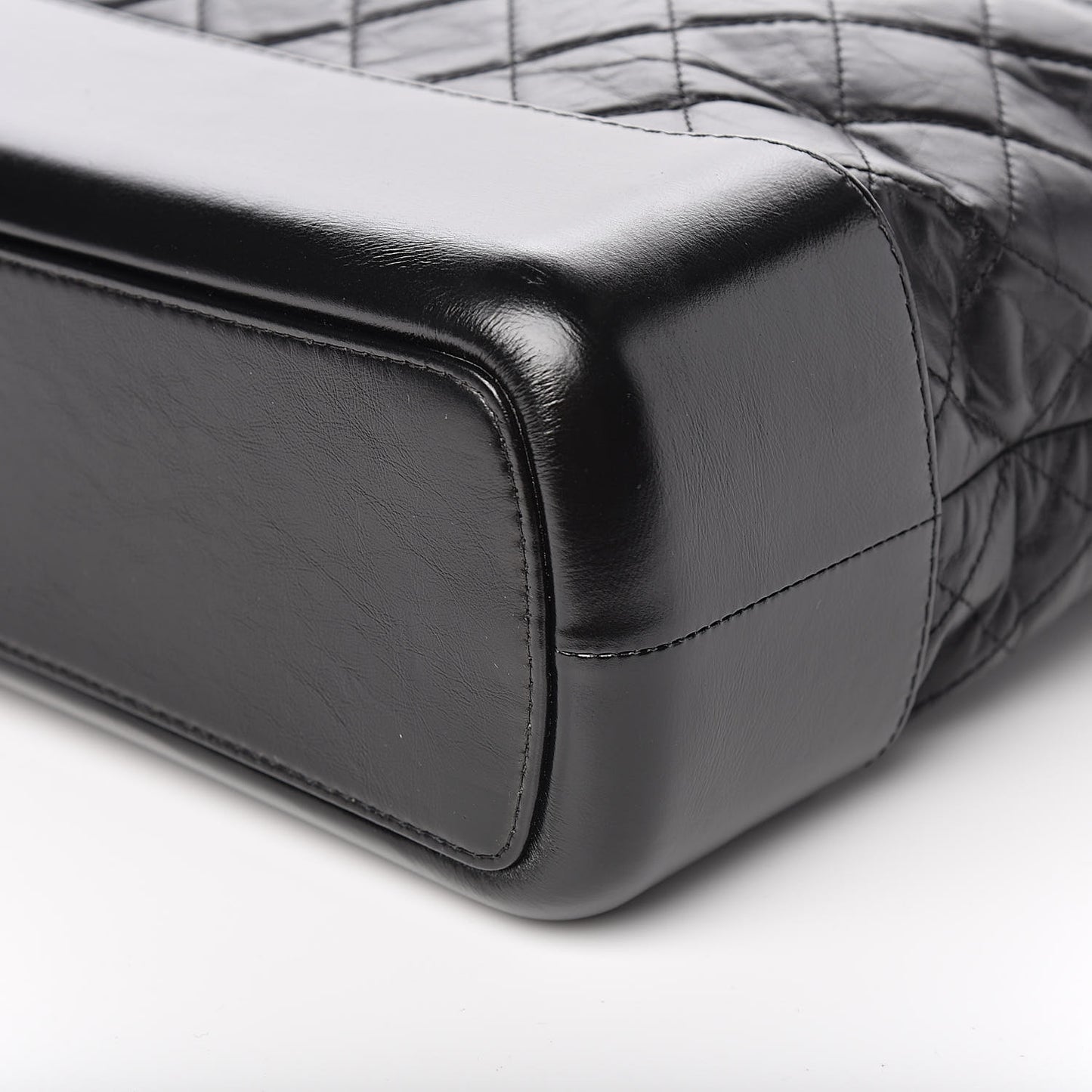 Calfskin Quilted Large Gabrielle Shopping Tote Black