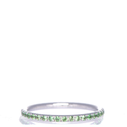 Tiffany 18K White Gold Tsavorite Metro Ring 3.75 1 of 5