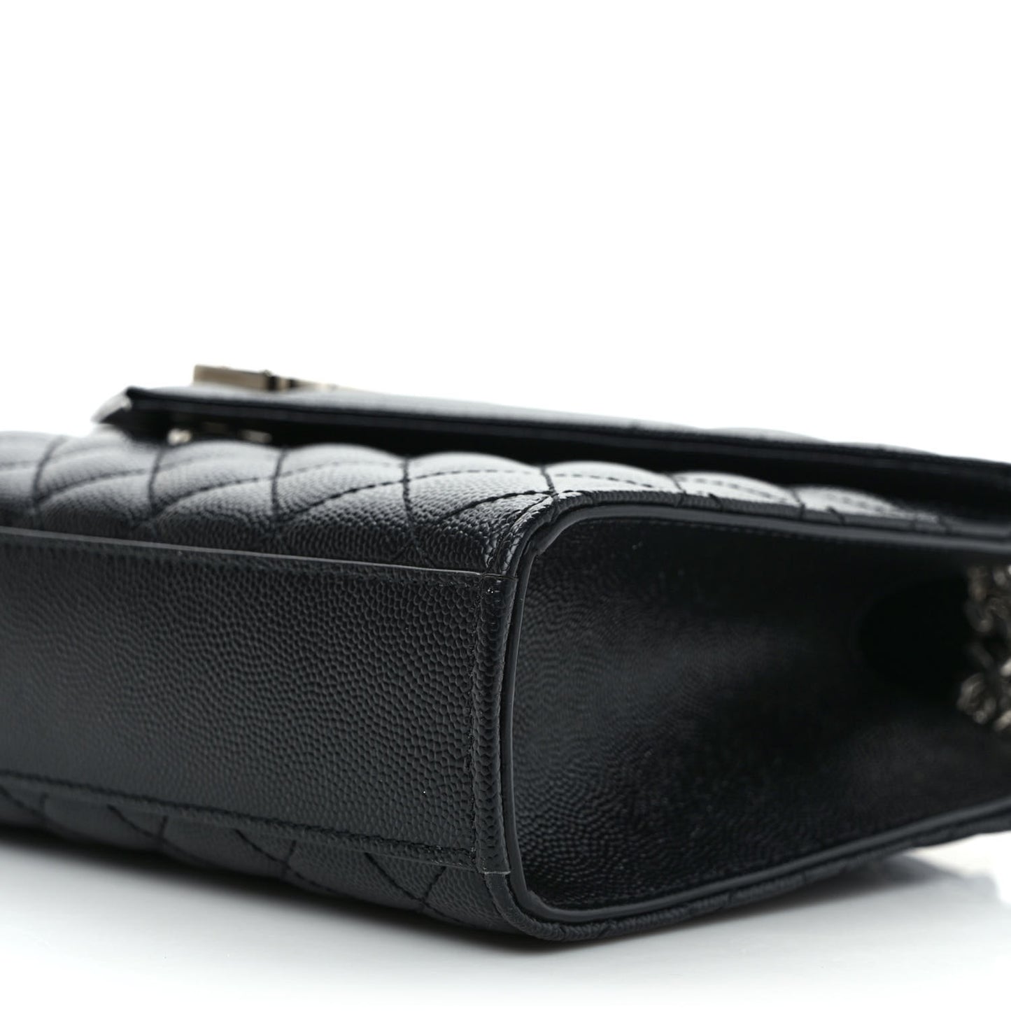 Grain De Poudre Textured Mixed Matelasse Triquilt Medium Monogram Satchel Black