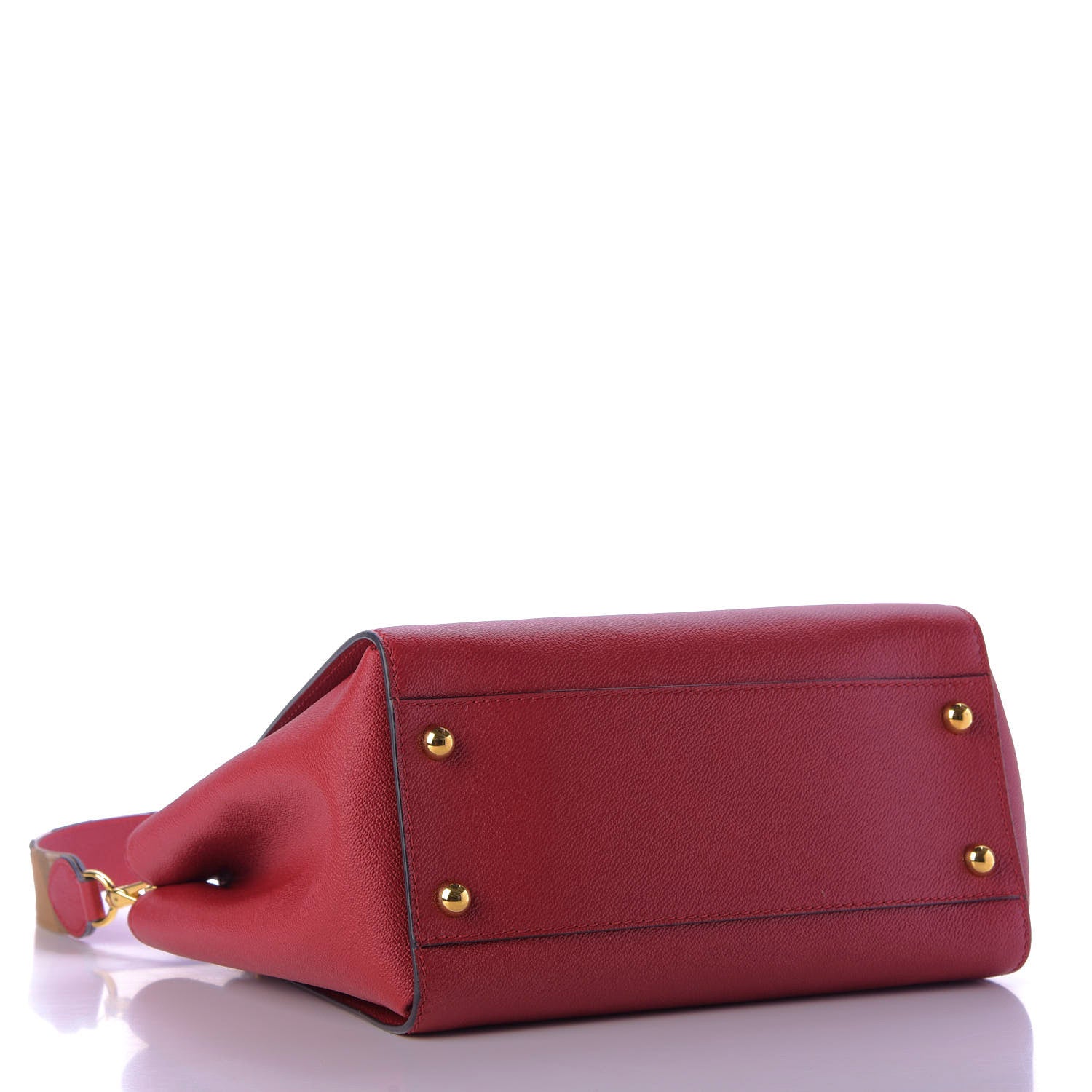 Burberry Soft Grain Calfskin Medium Buckle Tote Parade Red 5 of 10
