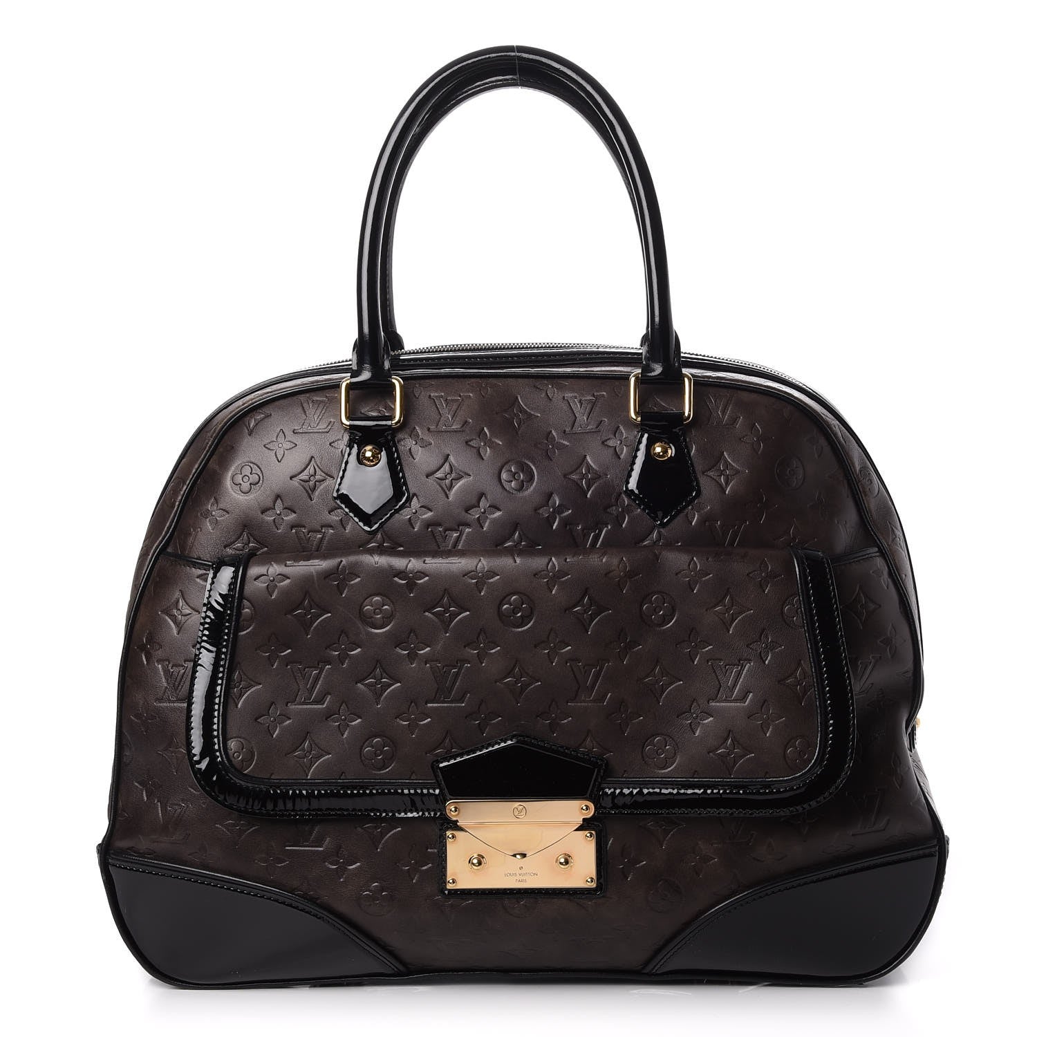 Louis Vuitton Cuir Patent Embossed Monogram Alizee Grey 1 of 8
