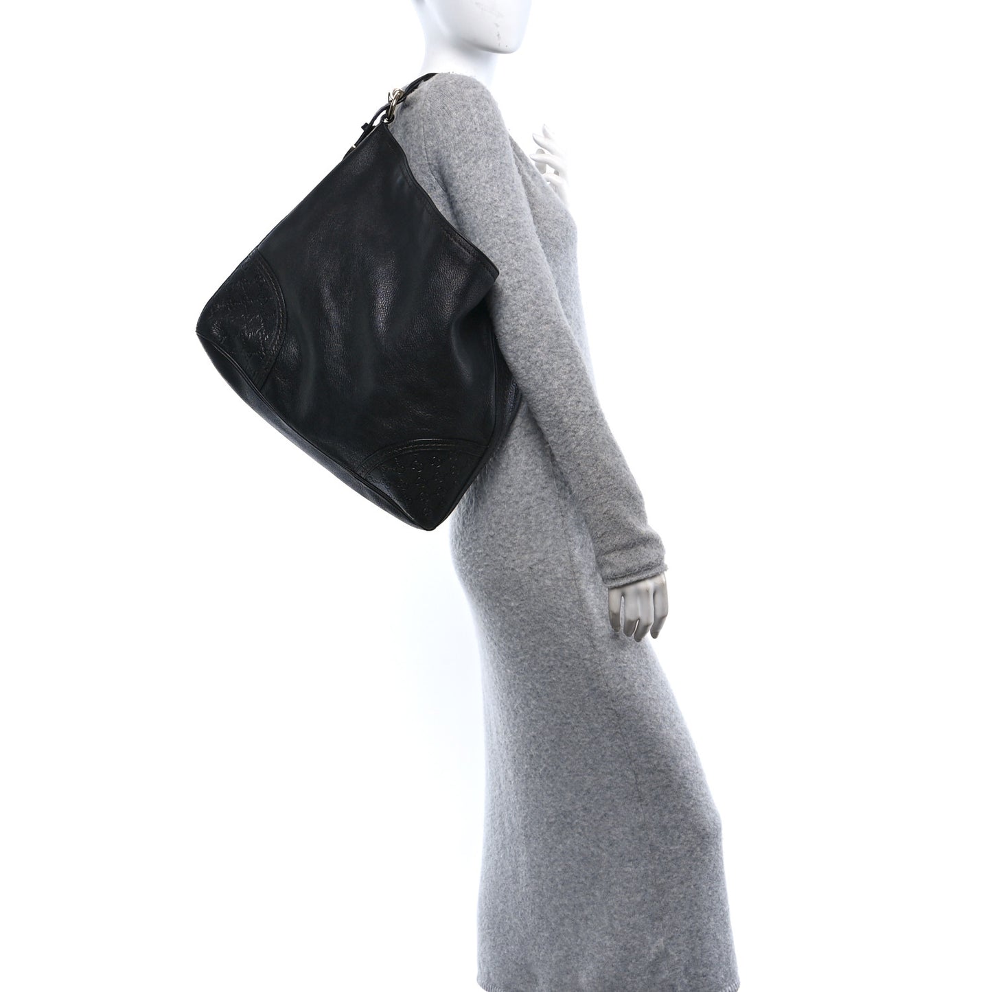 Calfskin Guccissima Trim Large Signoria Hobo Black