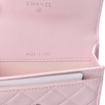 Chanel Lambskin Quilted Flap Card Holder Light Pink 7 of 9