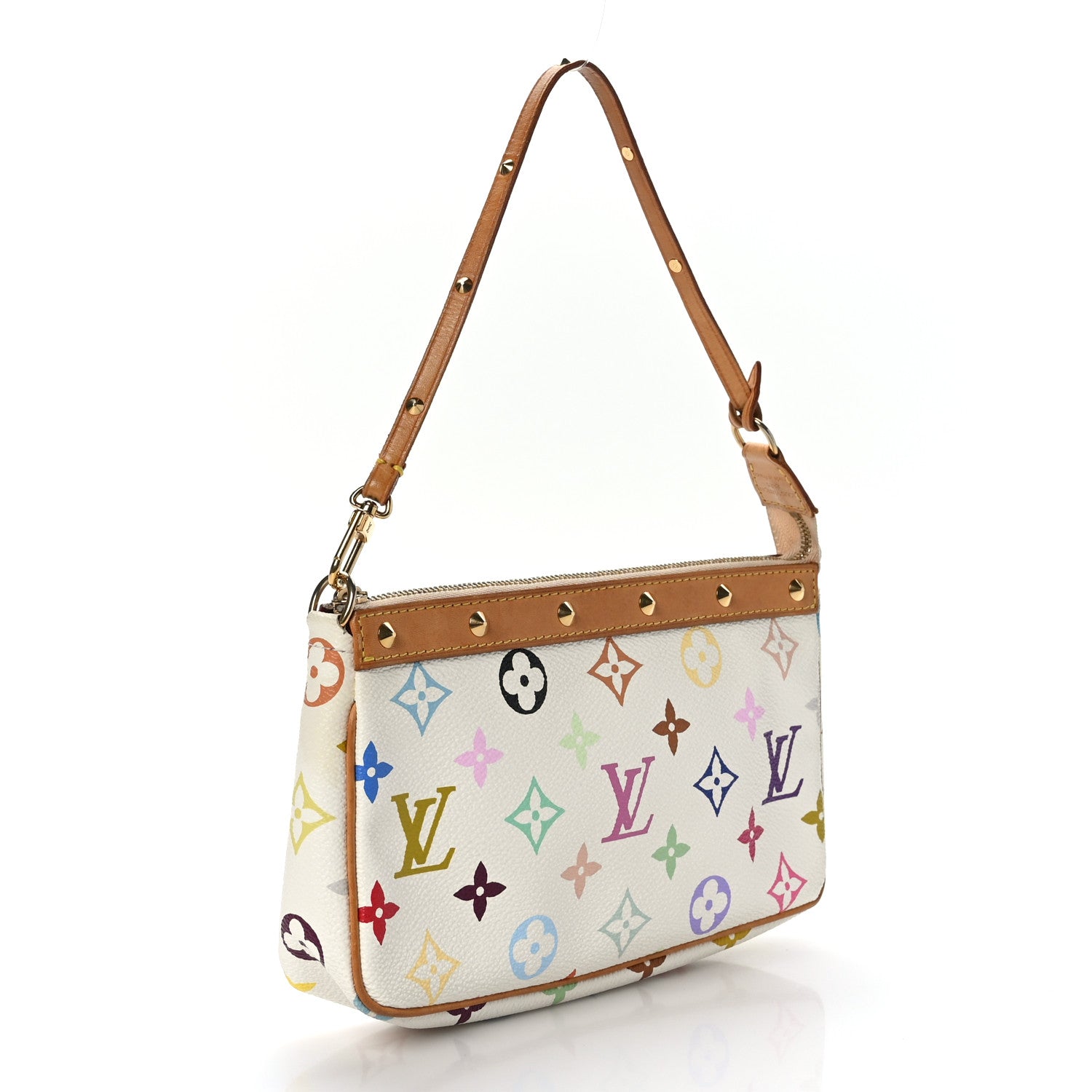 Louis Vuitton Monogram Multicolor Pochette Accessories White 2 of 9