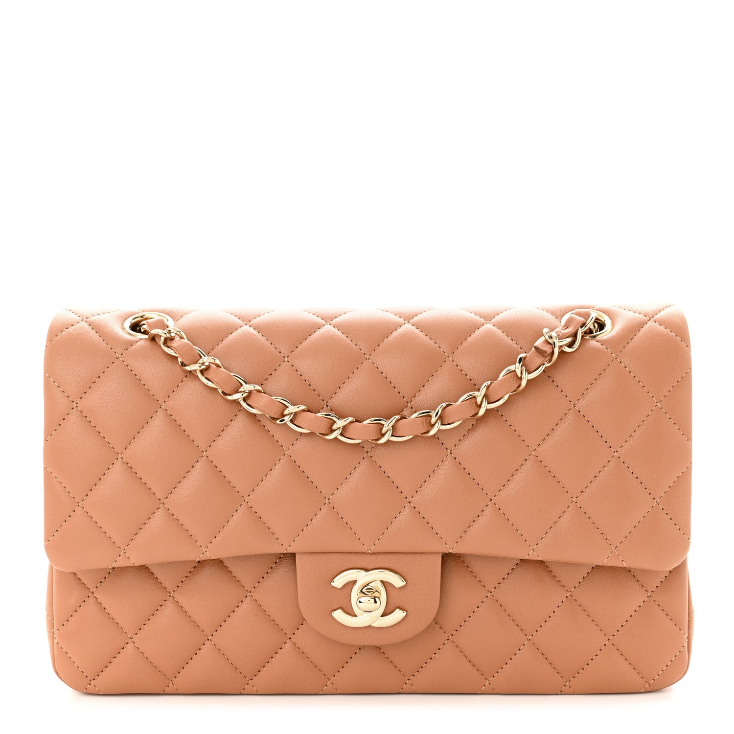 Chanel Lambskin Quilted Medium Double Flap Brown 1 of 11