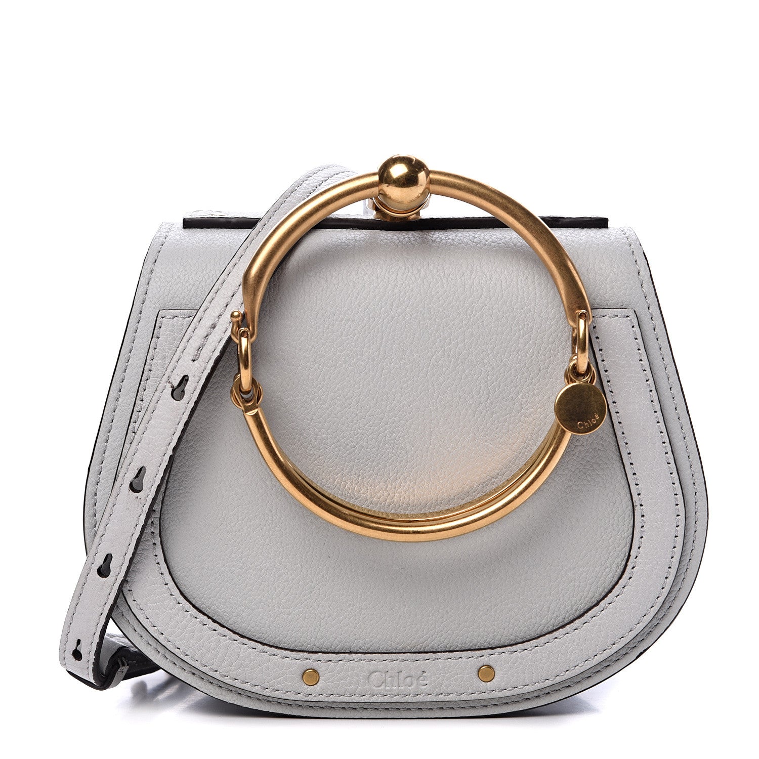 Chloe Calfskin Suede Small Nile Bracelet Bag Airy Grey 1 of 10