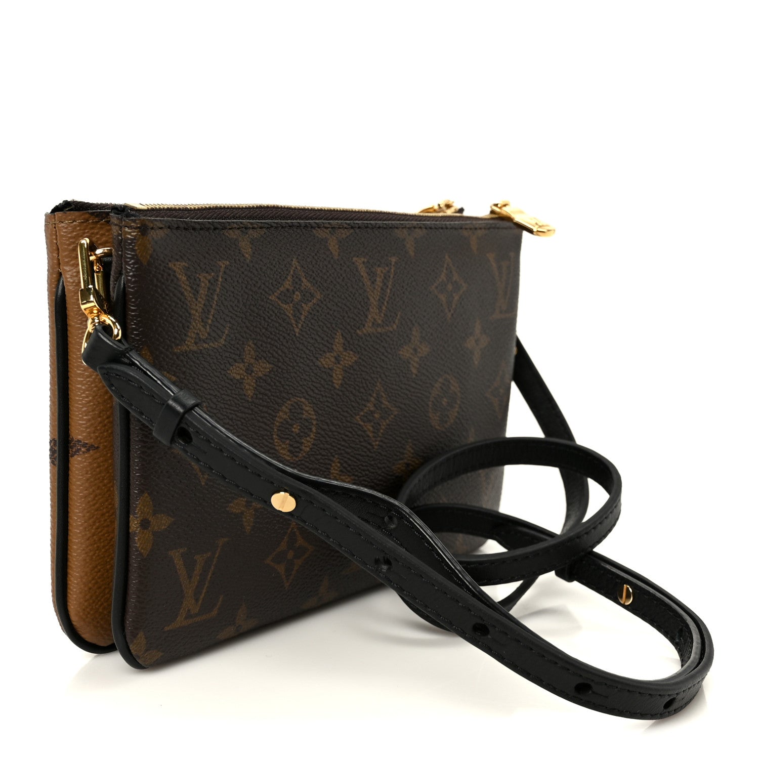 LOUIS VUITTON  ルーピイング Louis Vuitton Monogram Giant Reverse Canvas Double Zip Pochette