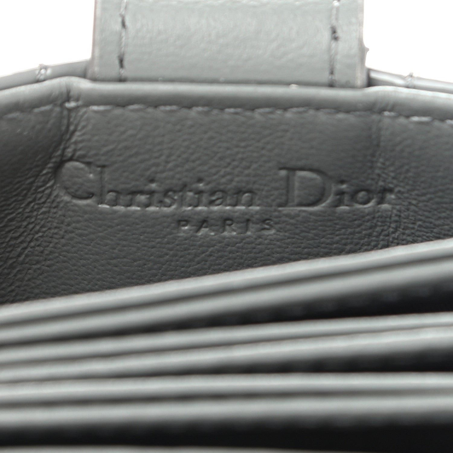 Christian Dior Patent Cannage Lady Dior 5-Gusset Card Holder Grey 6 of 8