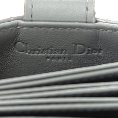 Christian Dior Patent Cannage Lady Dior 5-Gusset Card Holder Grey 6 of 8