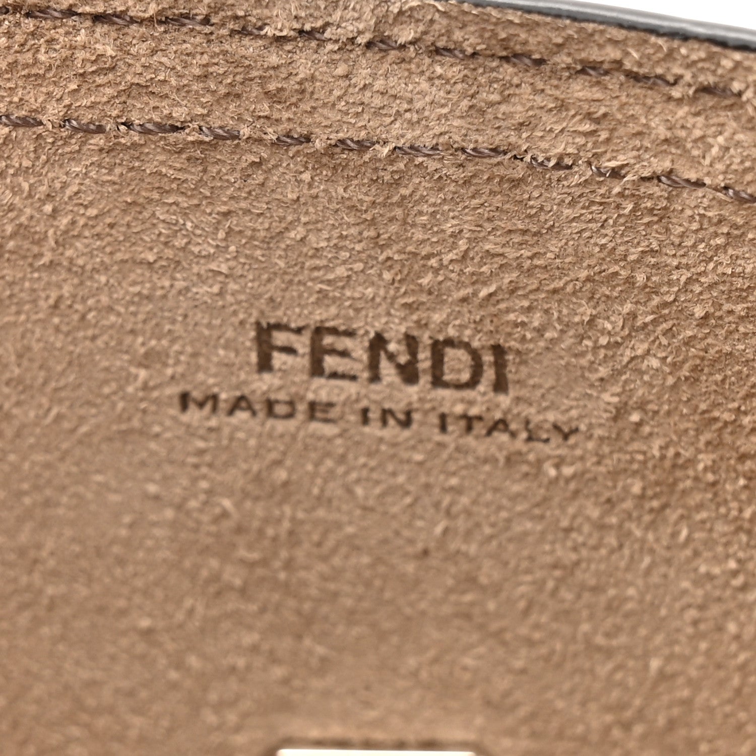 Fendi Recycled Fabric Jacquard Vitello King FF 1974 Baguette Soft Trunk Phone Pouch Tobacco Moro Sand 6 of 10