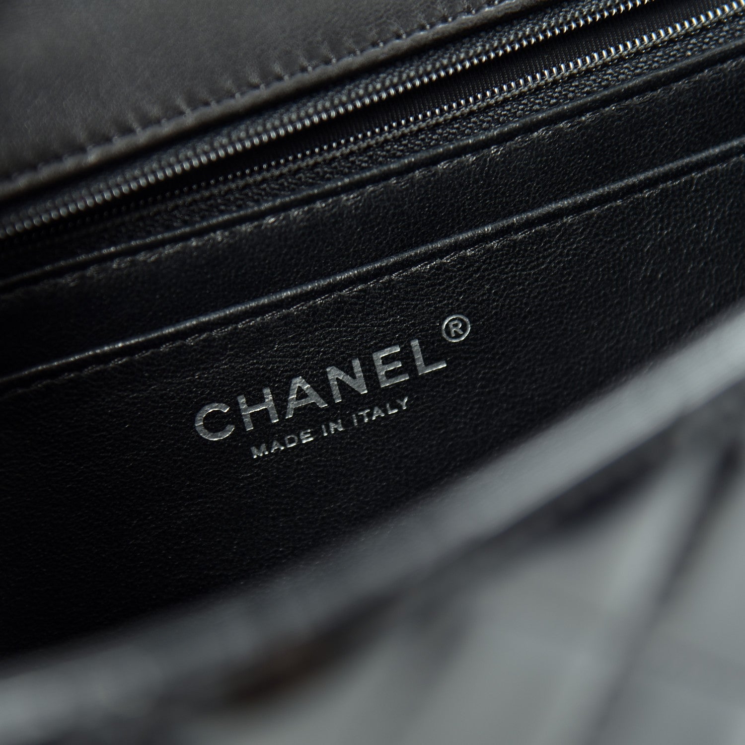 Chanel Patent Quilted Jumbo Classic Twist Flap Bag Black 8 of 10
