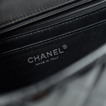 Chanel Patent Quilted Jumbo Classic Twist Flap Bag Black 8 of 10
