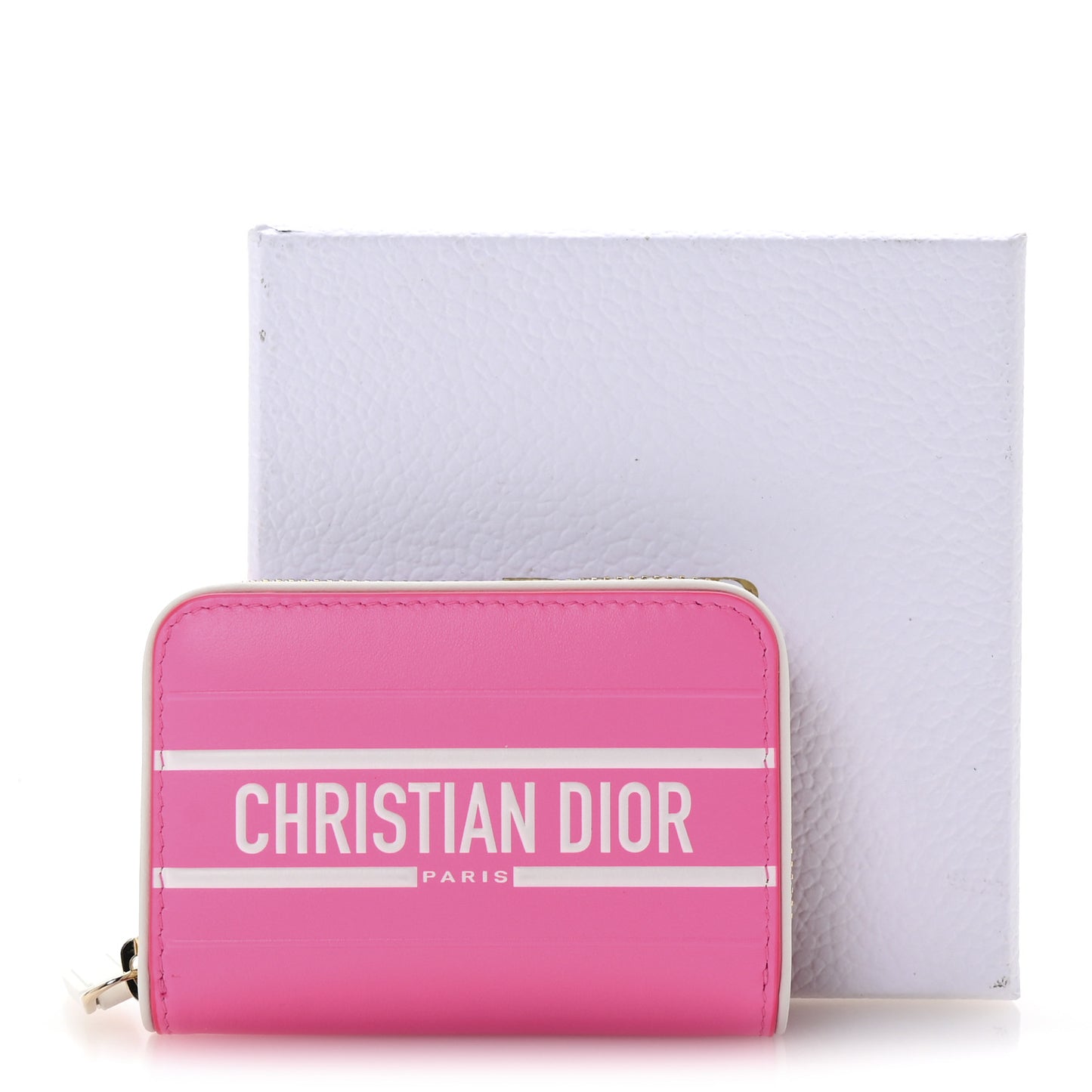 Calfskin Vibe Voyageur Card Holder Fluorescent Pink