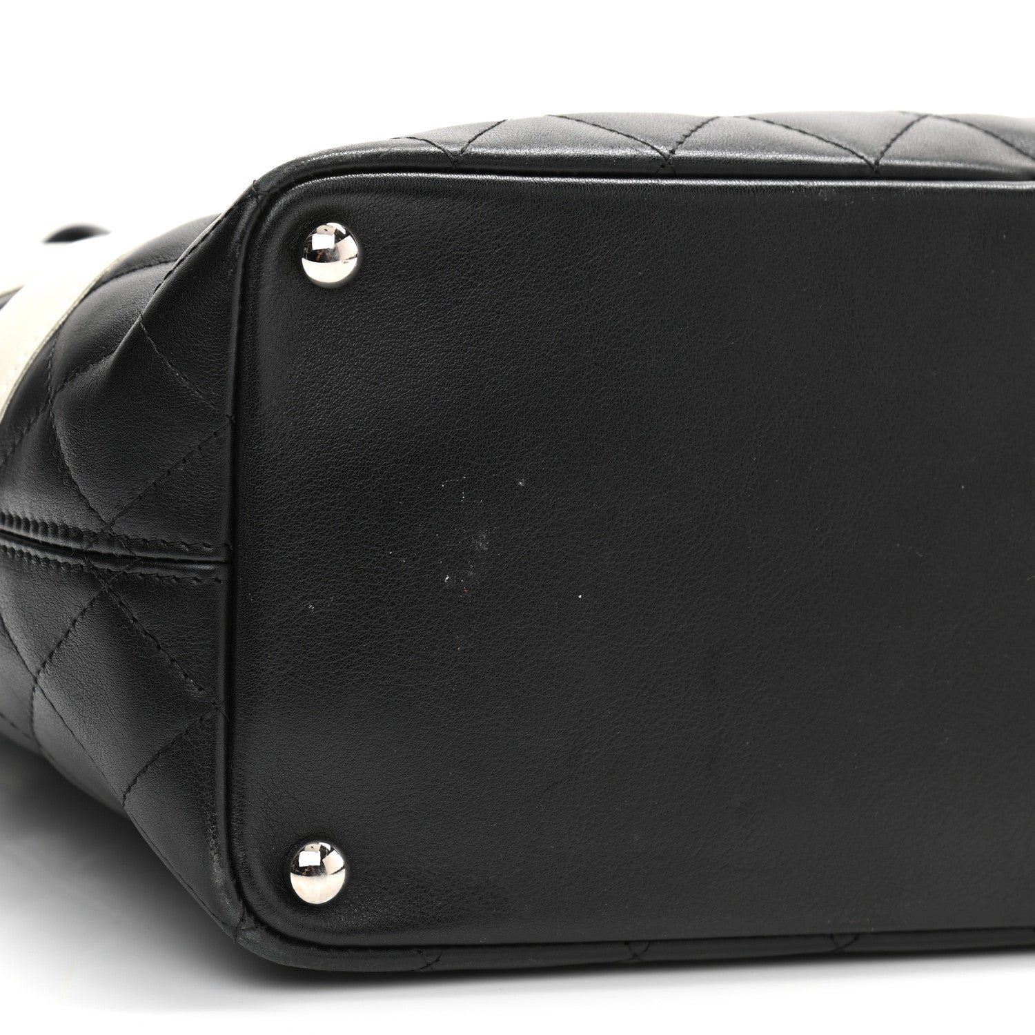 Chanel Calfskin Quilted Medium Cambon Tote Black White 9 of 13