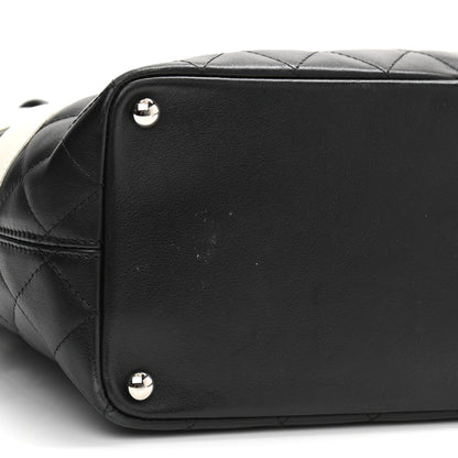 Chanel Calfskin Quilted Medium Cambon Tote Black White 9 of 13