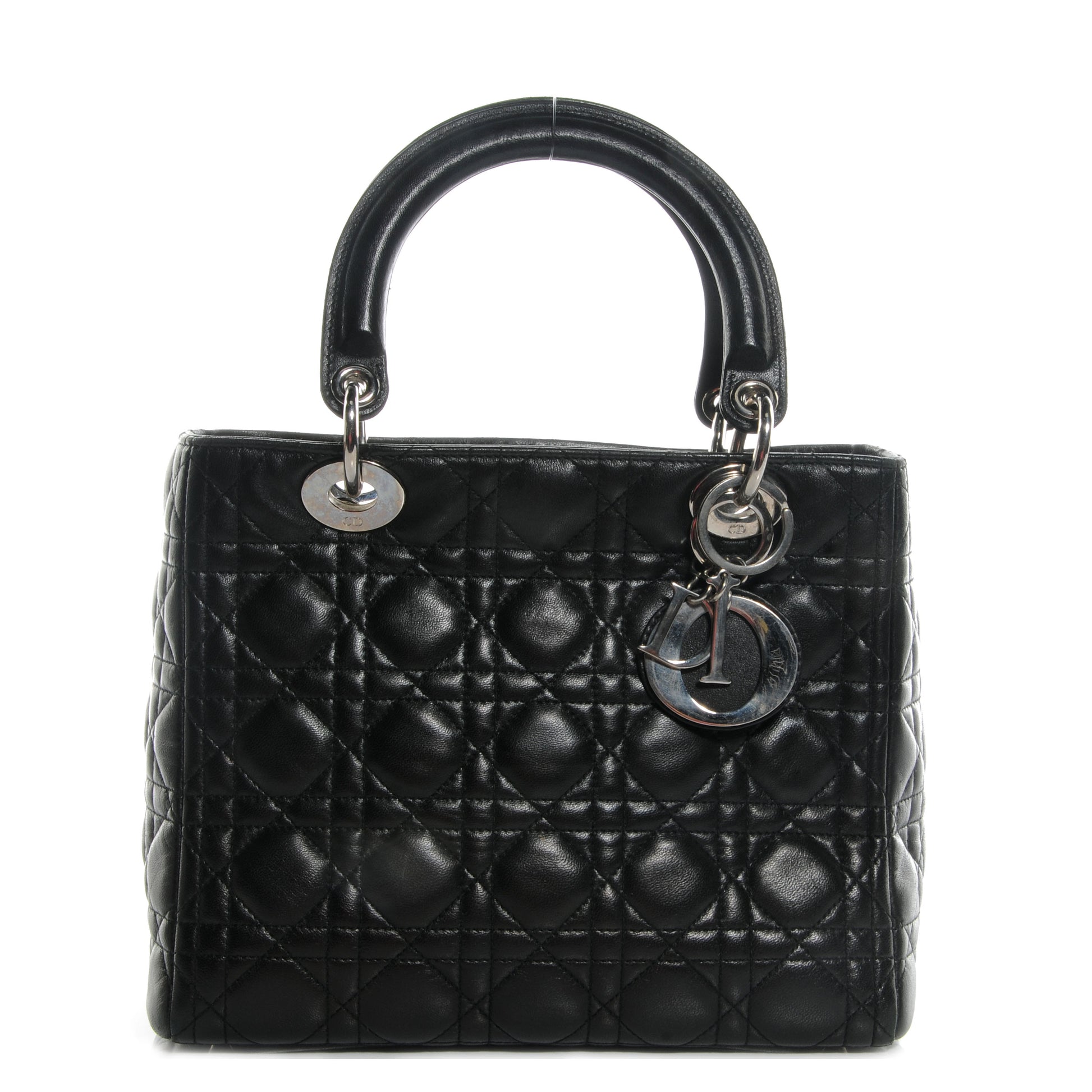 Christian Dior Lambskin Cannage Medium Lady Dior Black 1 of 8