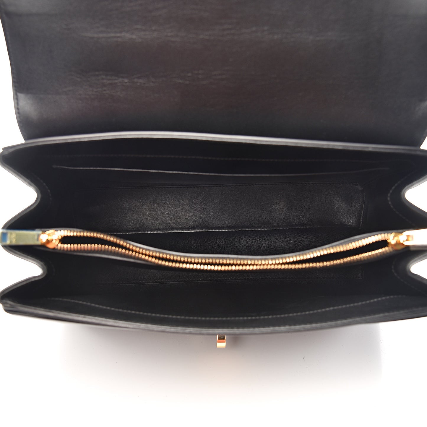 Satinated Calfskin Medium 16 Top Handle Bag Black
