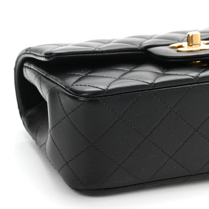Chanel Lambskin Quilted Mini Top Handle Rectangular Flap Black 9 of 11