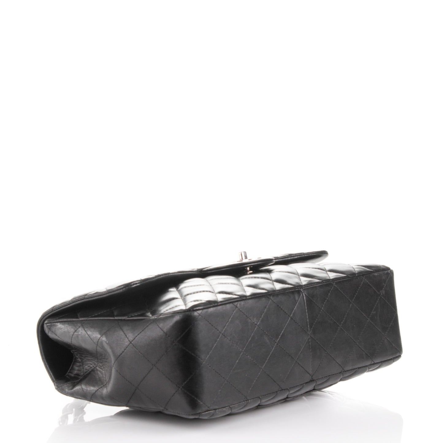 Lambskin Quilted Jumbo Single Flap Black