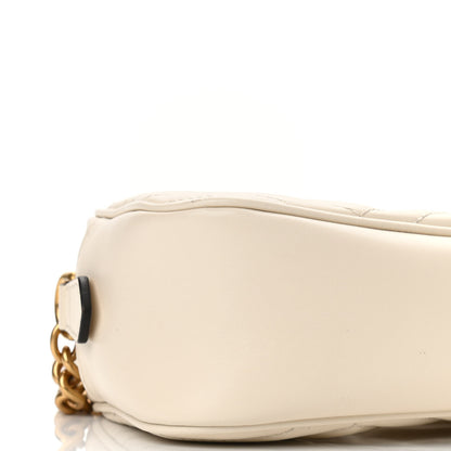 Gucci Calfskin Matelasse Small GG Marmont Chain Shoulder Bag White 5 of 11