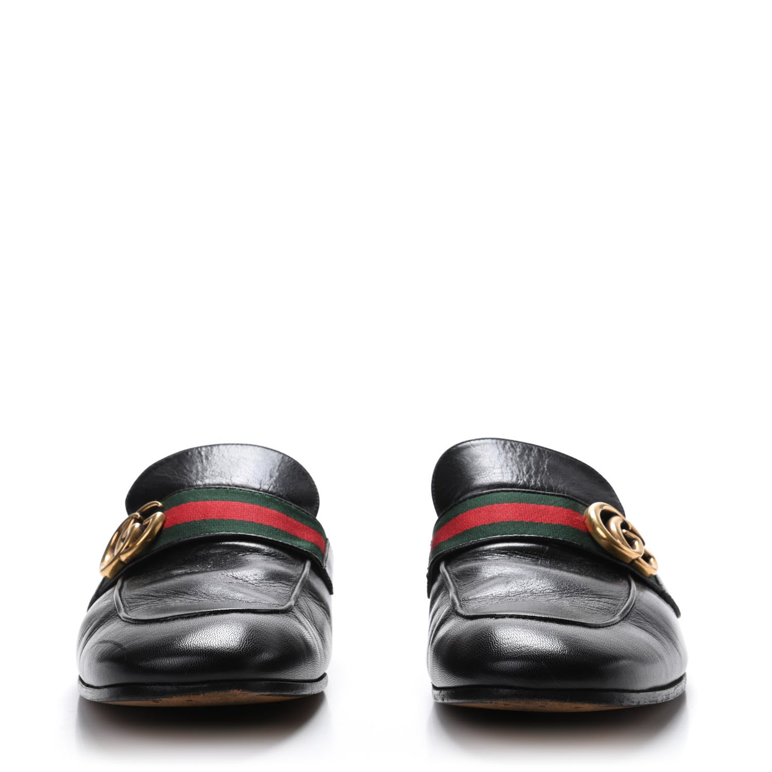 Gucci Goatskin Web GG Mens Princetown Slippers 9 Black 2 of 9