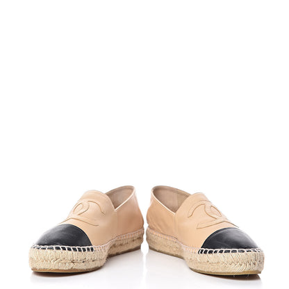 Chanel Lambskin CC Espadrilles 39 Beige Black 5 of 14