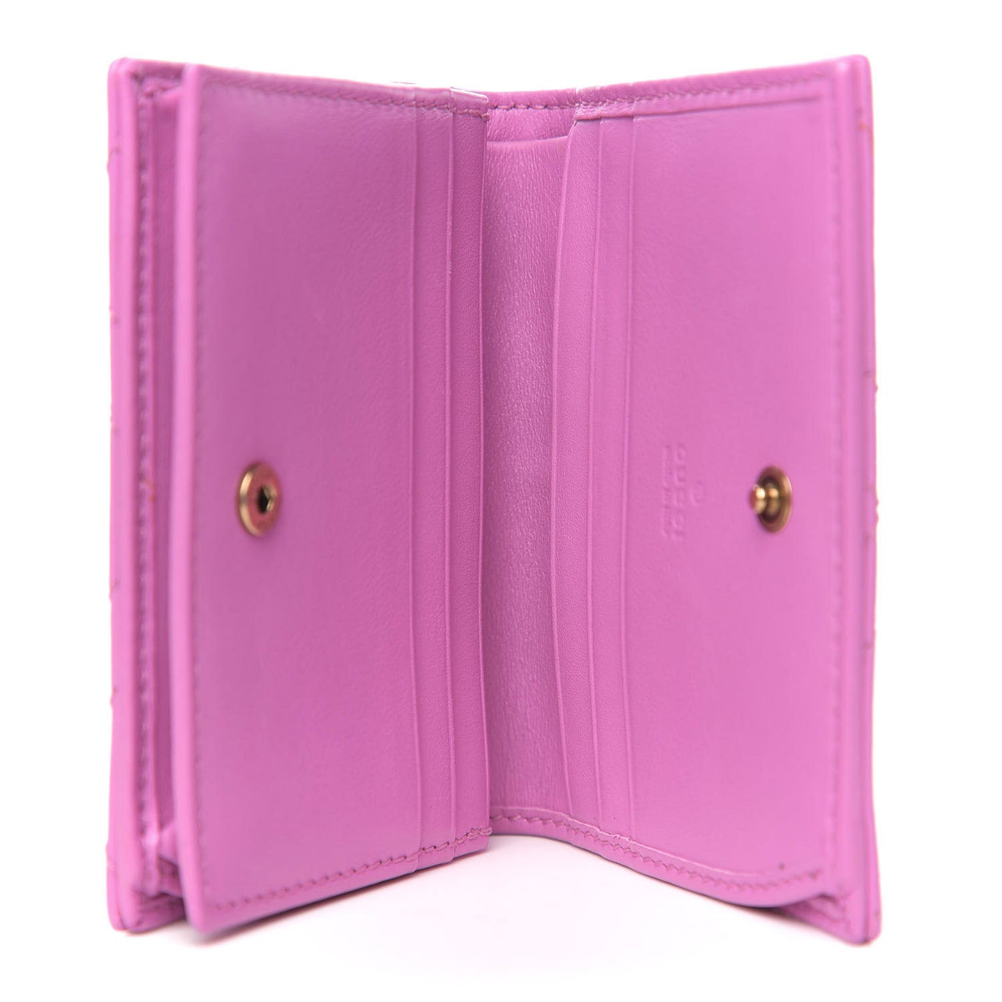 Calfskin Matelasse GG Marmont Card Case Candy Mousse